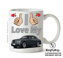 I Love My Audi Bentley Brooklands Metalic Silver Printed Mug