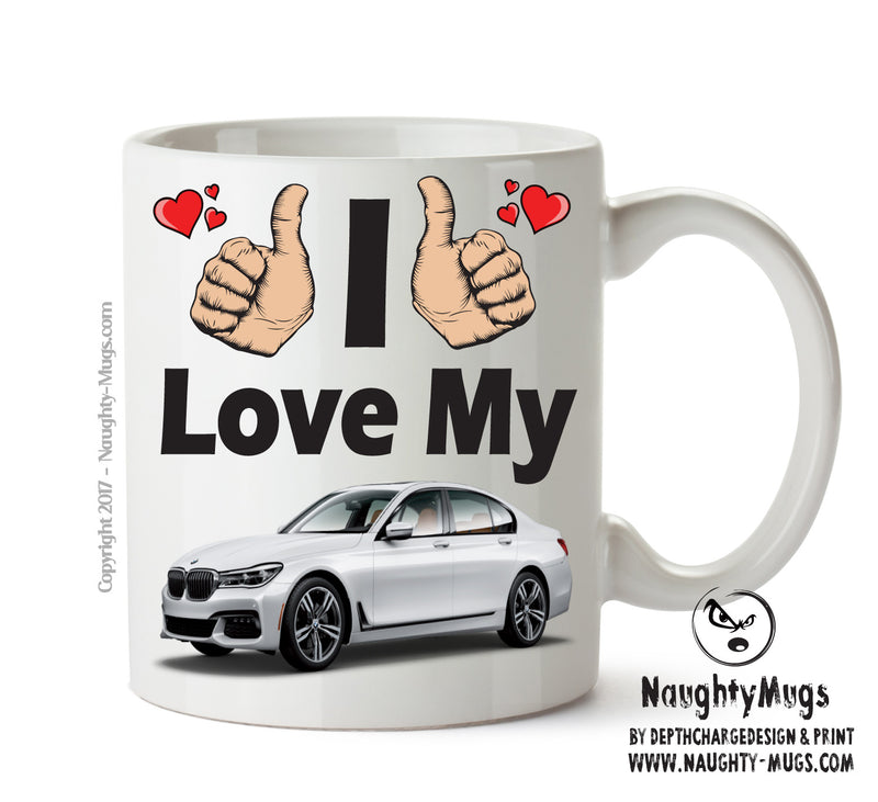 I Love My BMW 7 Series White Printed Mug