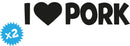 I Love Pork Novelty Vinyl Car Sticker