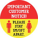 Important Customer Notice Please Stay 1m 3ft Apart Social Distancing Floor Stickers