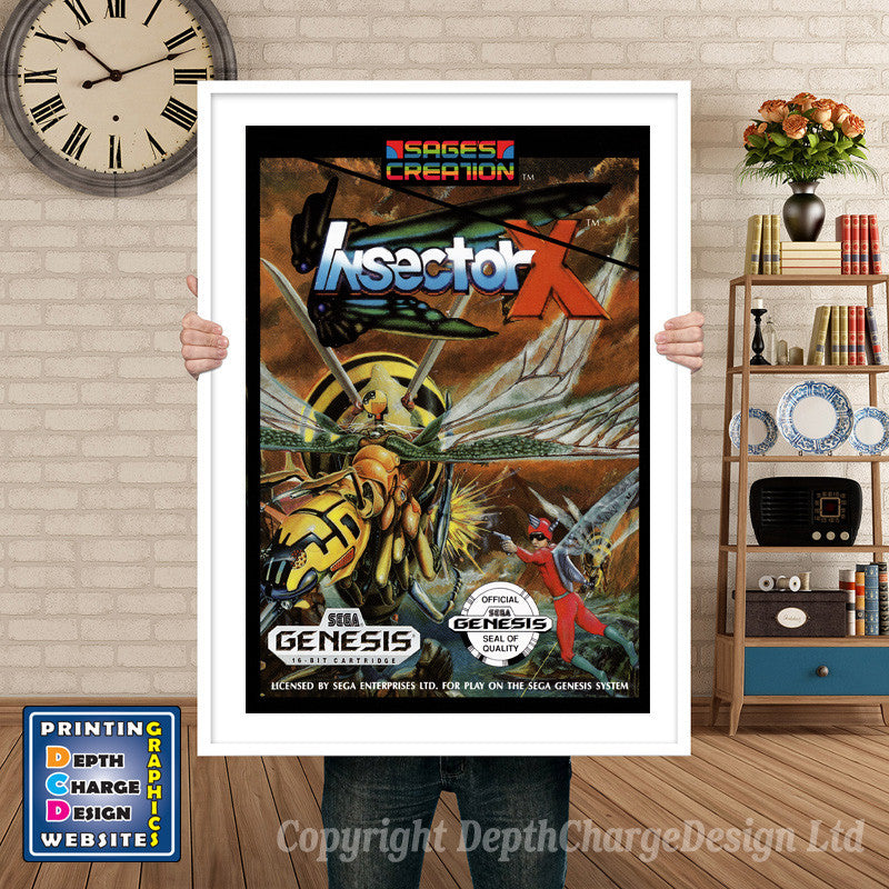 Insector X - Sega Megadrive Inspired Retro Gaming Poster A4 A3 A2 Or A1