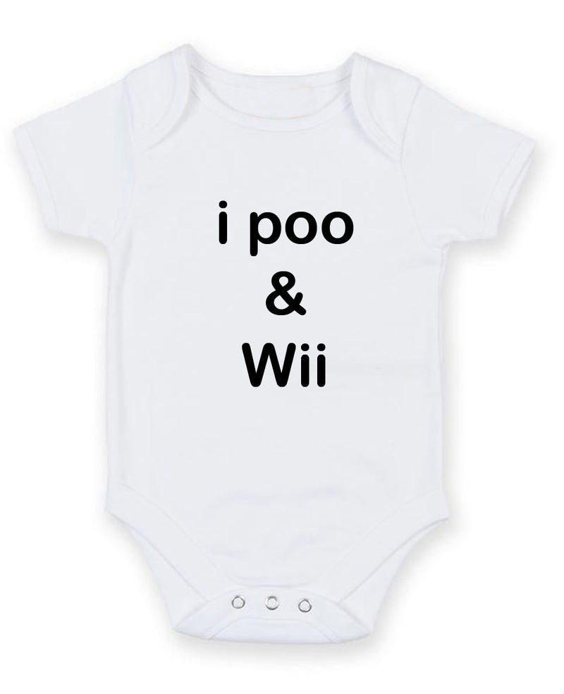Ipoo And Wii Personalised Baby Boy Girl Unisex Short Sleeve Bodysuit