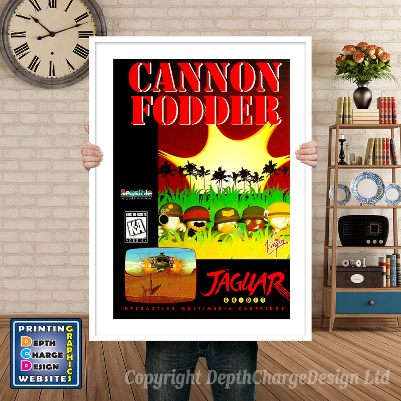 Cannon Fodder Atari Jaguar GAME INSPIRED THEME Retro Gaming Poster A4 A3 A2 Or A1