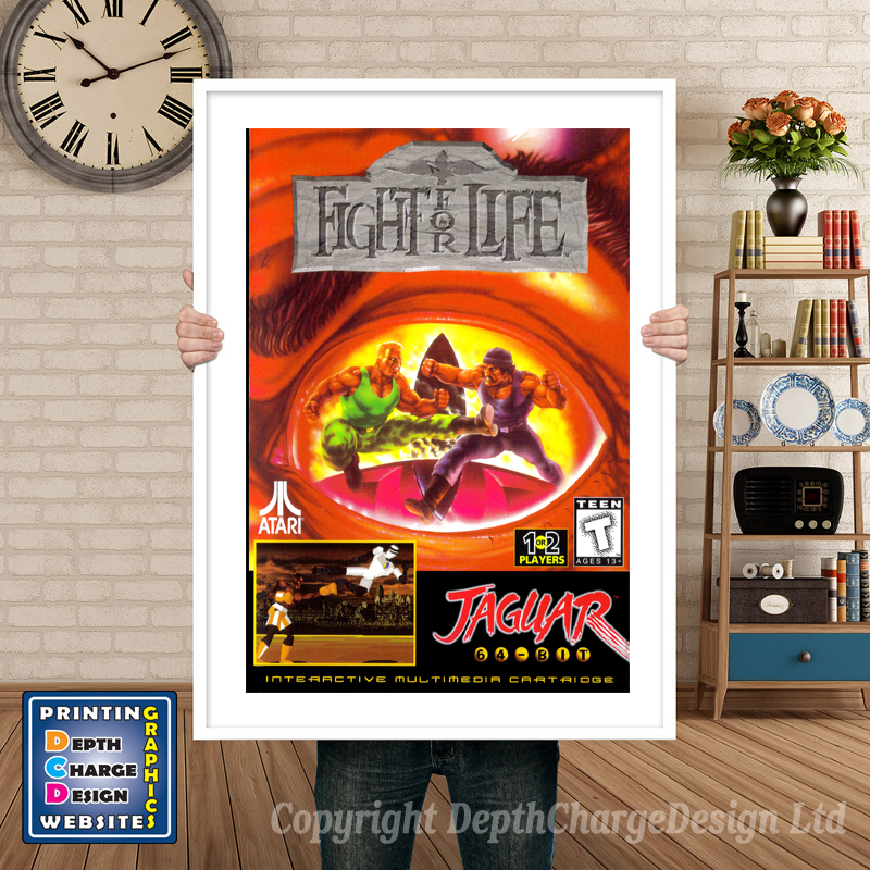Fight For Life_Eu Atari Jaguar GAME INSPIRED THEME Retro Gaming Poster A4 A3 A2 Or A1