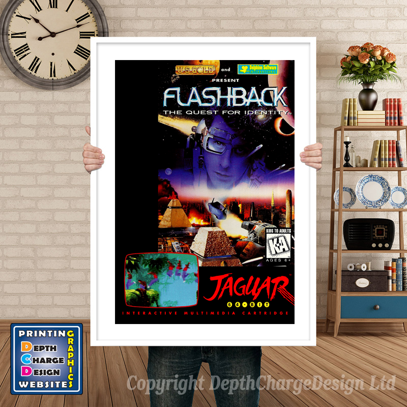 Flashback Atari Jaguar GAME INSPIRED THEME Retro Gaming Poster A4 A3 A2 Or A1