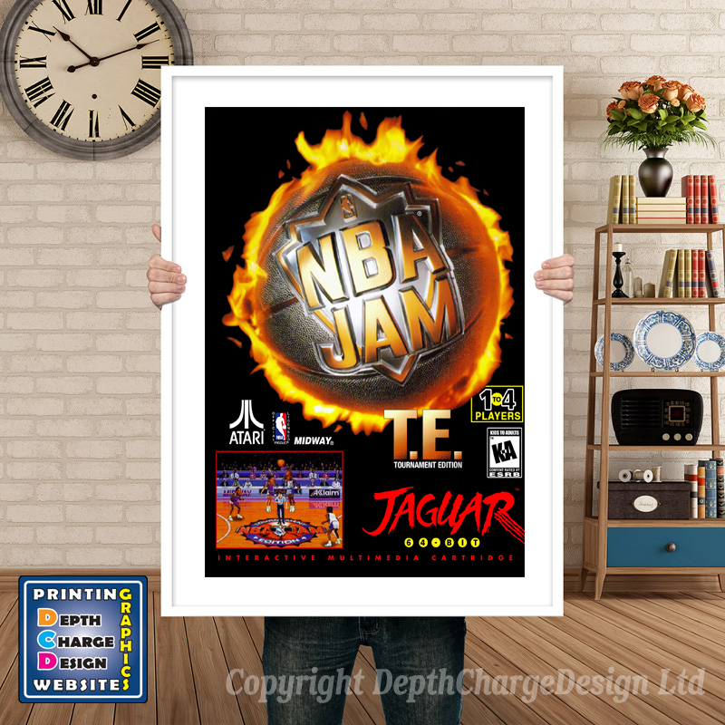 Nbajam Atari Jaguar GAME INSPIRED THEME Retro Gaming Poster A4 A3 A2 Or A1