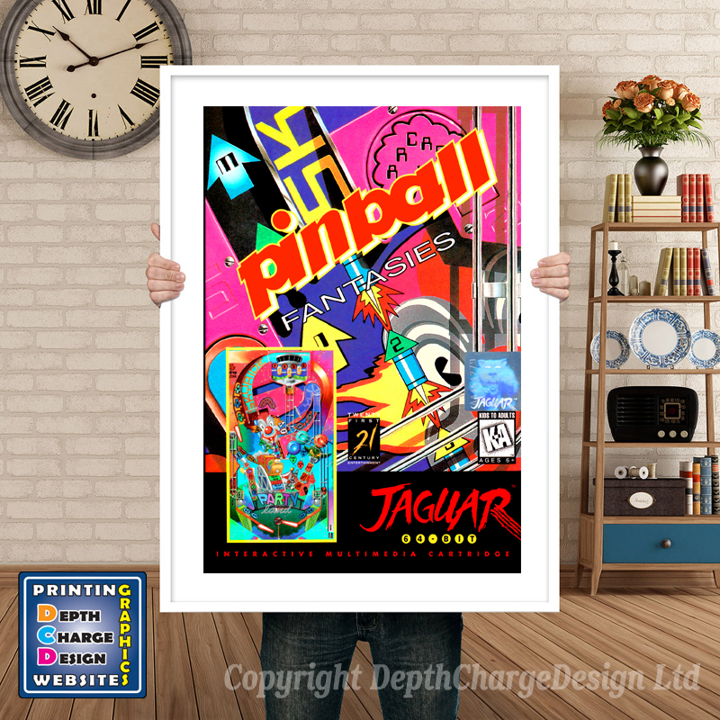 Pinball Fantasies Atari Jaguar GAME INSPIRED THEME Retro Gaming Poster A4 A3 A2 Or A1