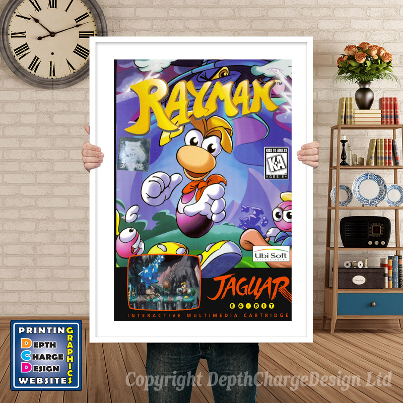 Rayman Atari Jaguar GAME INSPIRED THEME Retro Gaming Poster A4 A3 A2 Or A1