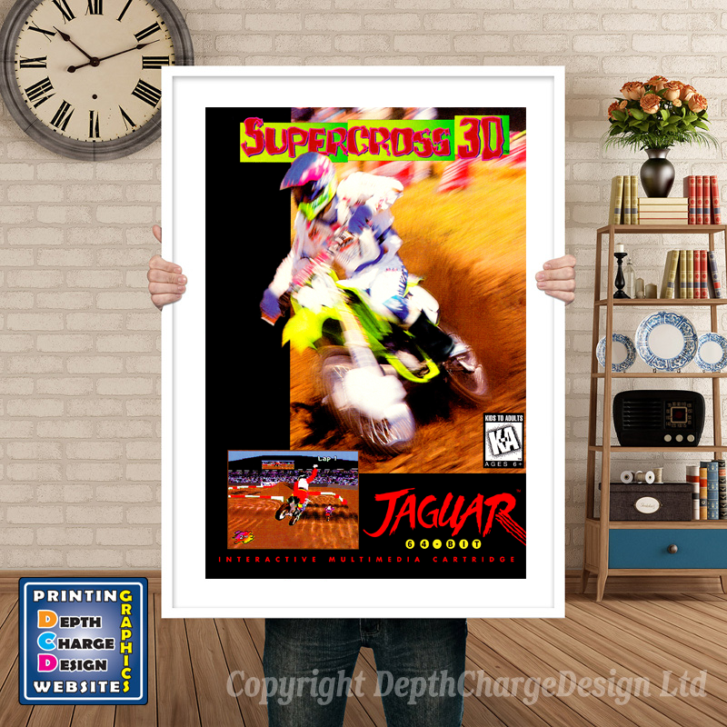 Supercross3d Atari Jaguar GAME INSPIRED THEME Retro Gaming Poster A4 A3 A2 Or A1