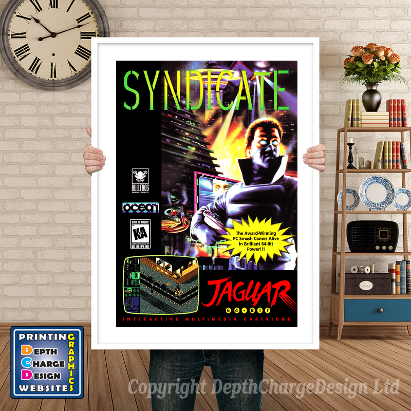 Syndicate Atari Jaguar GAME INSPIRED THEME Retro Gaming Poster A4 A3 A2 Or A1