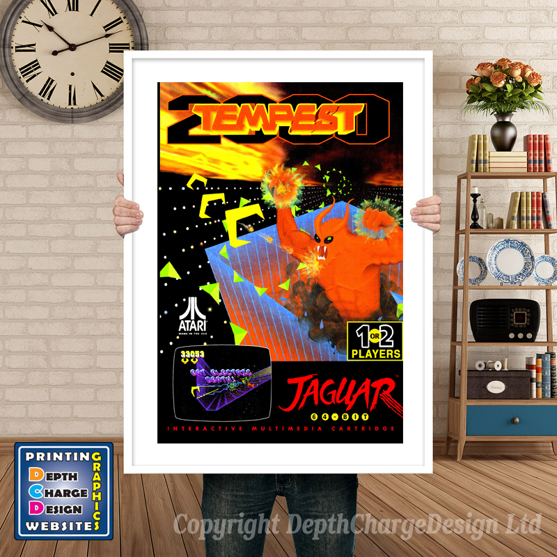 Tempest 2000 Atari Jaguar GAME INSPIRED THEME Retro Gaming Poster A4 A3 A2 Or A1