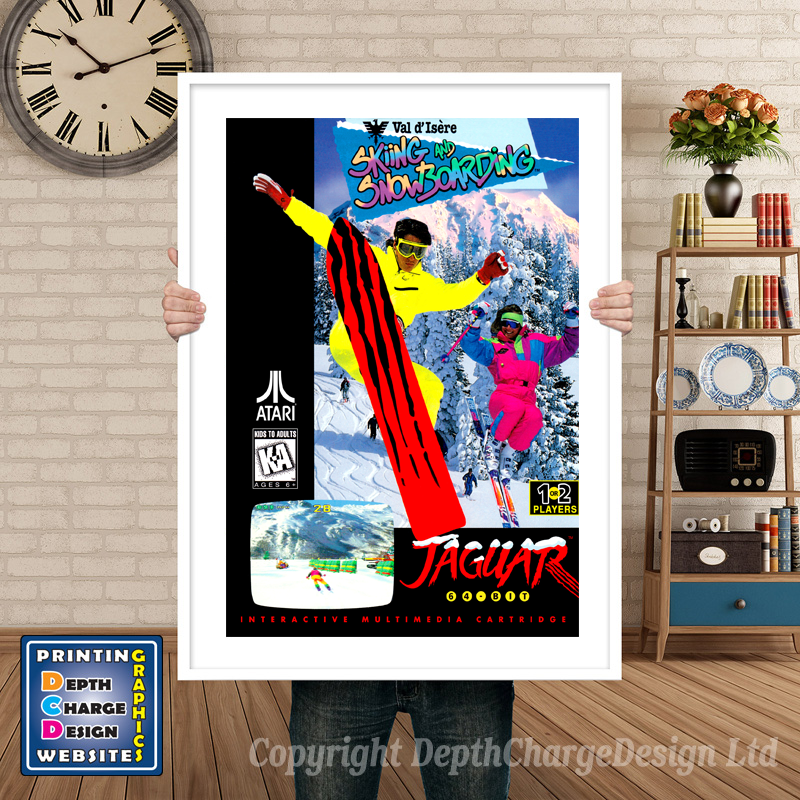 Valdisere Skiing And Snowboarding Atari Jaguar GAME INSPIRED THEME Retro Gaming Poster A4 A3 A2 Or A1