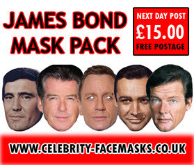 James Bond Mask Pack FANCY DRESS HEN BIRTHDAY PARTY FUN STAG DO HEN