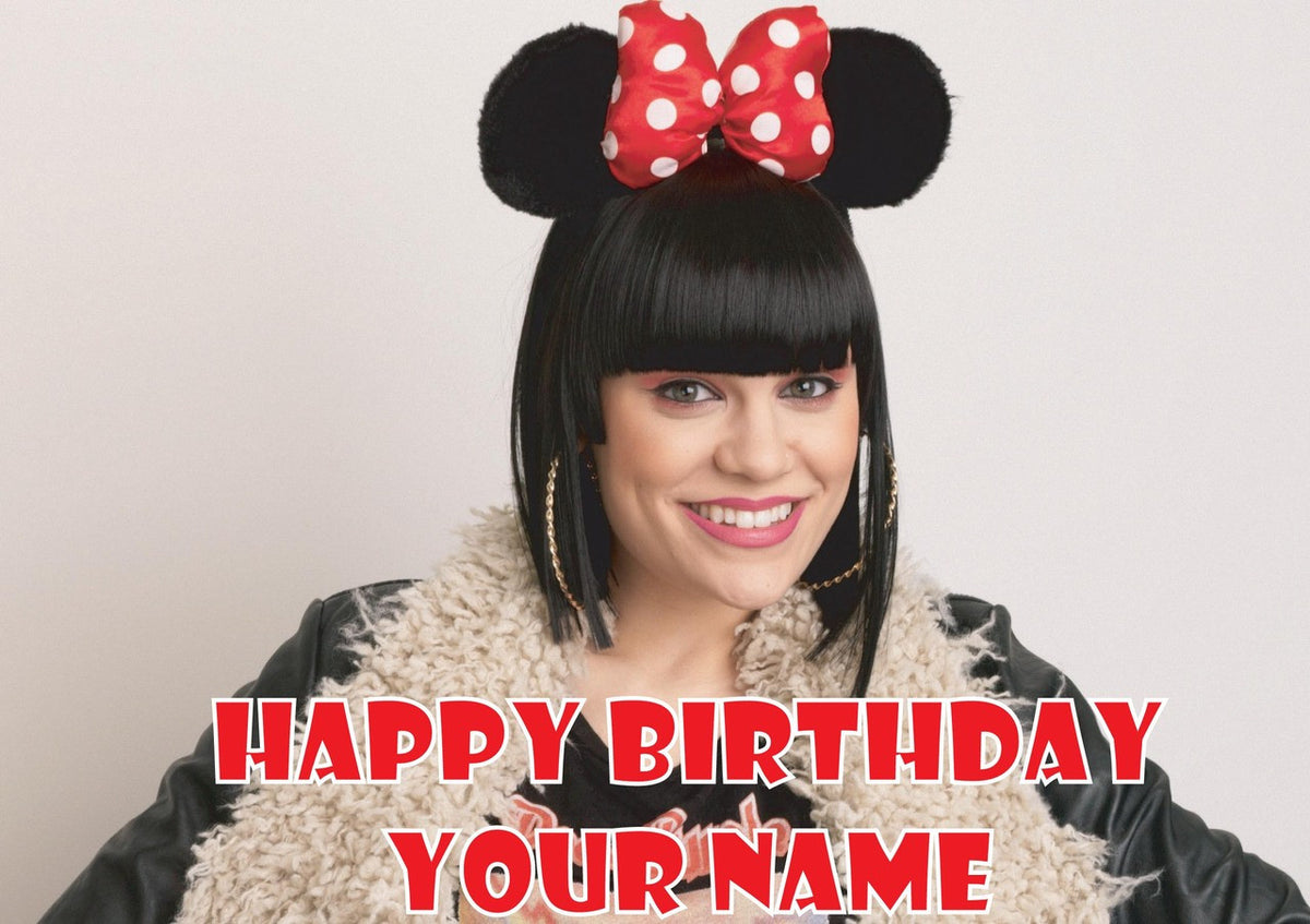 Jessie J Minnie Mouse Music Style Kids Adult FUNNY Birthday Card