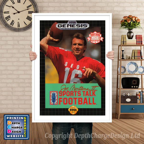Joe Montana Sports Talk Football 2 - Sega Megadrive Inspired Retro Gaming Poster