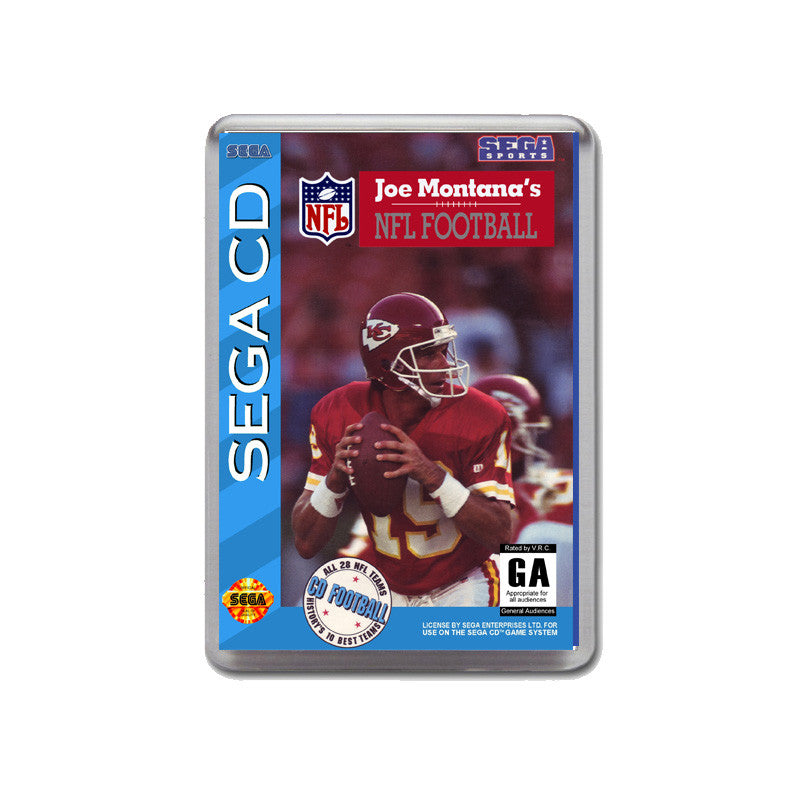 Joe montanas Nfl Football Sega Mega CD Game Inspired Retro Gaming Magnet
