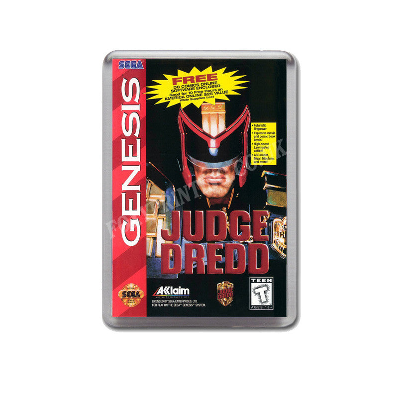 Judge Dredd Game Style Inspired Sega Megadrive Retro Video Gaming Magnet
