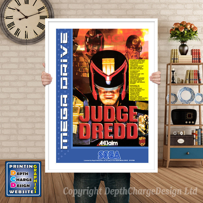 Judge Dredd (2) - Sega Megadrive Inspired Retro Gaming Poster A4 A3 A2 Or A1