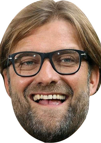 Juergen Klopp Happy FOOTBALL 2018 Celebrity Face Mask Fancy Dress Cardboard Costume Mask