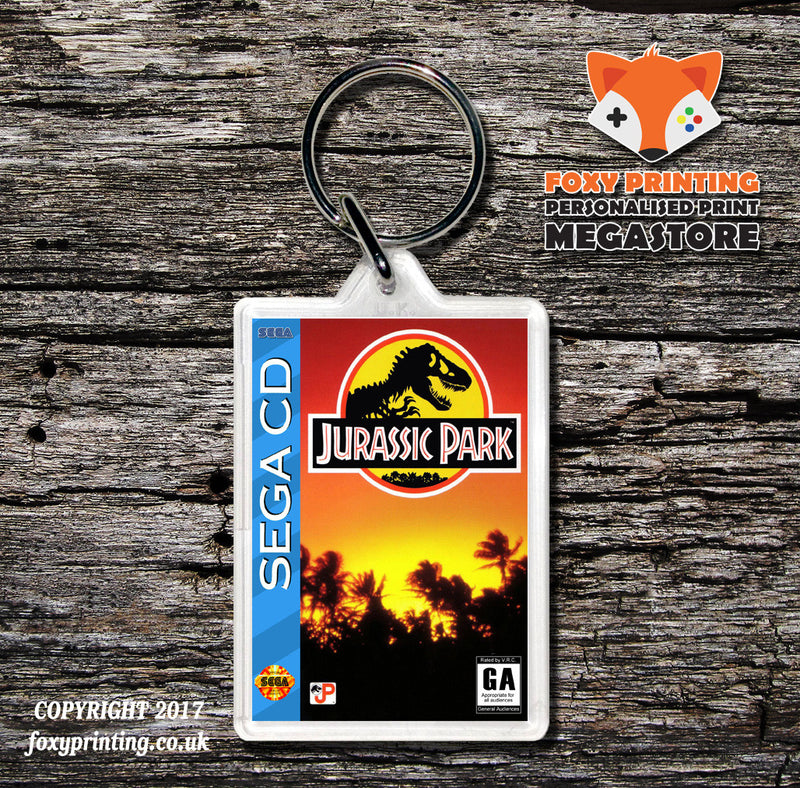 Jurassic Park Game Inspired Retro Gaming Keyring