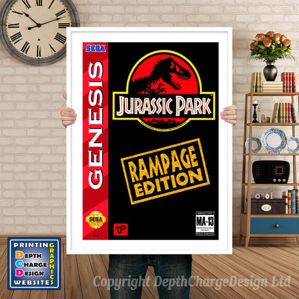 Jurassic Park Rampage Edition Ca - Sega Megadrive Inspired Retro Gaming Poster