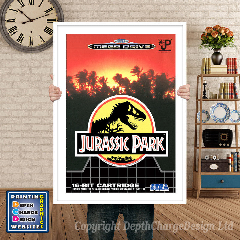 Jurassic Park_Eu - Sega Megadrive Inspired Retro Gaming Poster A4 A3 A2 Or A1
