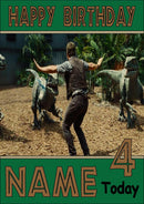 THEME INSPIRED Kids Adult Personalised Birthday Card Jurassic Park Birthday Card 7