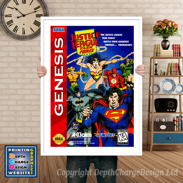 Justice League Task Force - Sega Megadrive Inspired Retro Gaming Poster