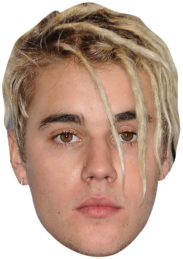 JUSTIN BIEBER DREADS 1 JB - Music Star Fancy Dress Cardboard Celebrity Party Face Mask