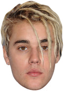 JUSTIN BIEBER DREADS 1 JB - Music Star Fancy Dress Cardboard Celebrity Party Face Mask