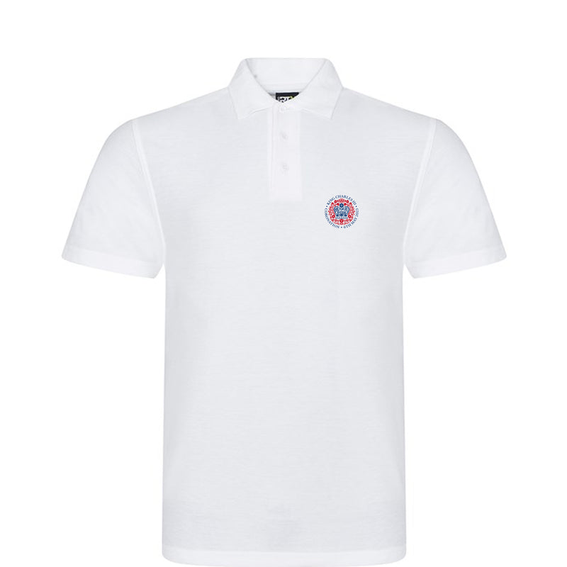 Kings Coronation White Polo Shirt - Polo With Kings Coronation Logo