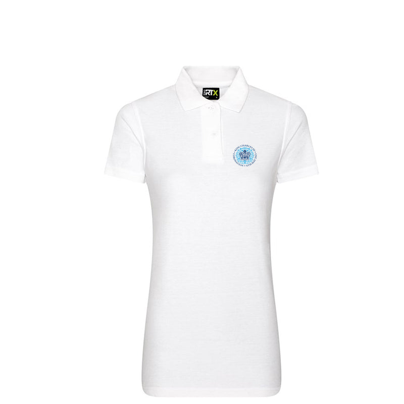 Kings Coronation Women's White Polo Shirt - Polo With Kings Coronation Logo