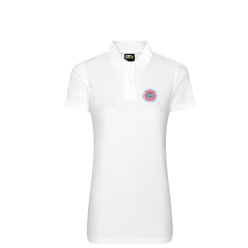 Kings Coronation Women's White Polo Shirt - Polo With Kings Coronation Logo