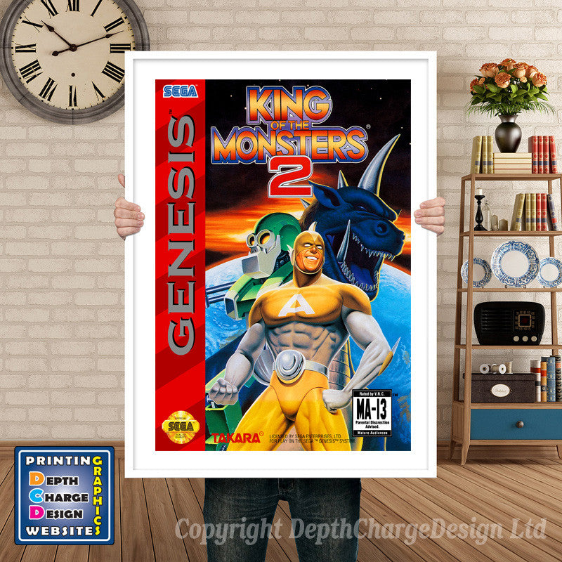 King Of The Monsters 2 - Sega Megadrive Inspired Retro Gaming Poster A4 A3 A2 Or A1