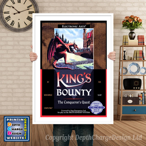 Kings Bounty The Conquerors Quest - Sega Megadrive Inspired Retro Gaming Poster