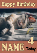 Personalised Kitten 3 Kids Adult FUNNY Birthday Card