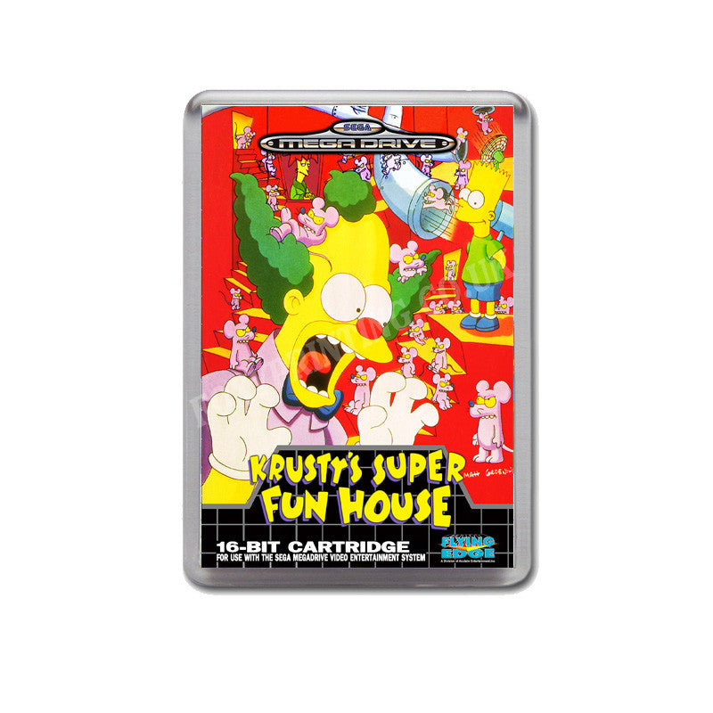 Krustys Super Fun House 2_Eu Game Style Inspired Sega Megadrive Retro Video Gaming Magnet