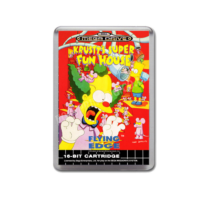 Krustys Super Fun House_Eu Game Style Inspired Sega Megadrive Retro Video Gaming Magnet