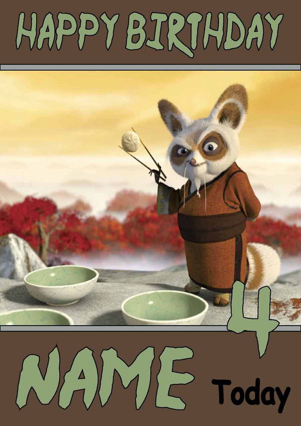 THEME INSPIRED Kids Adult Personalised Birthday Card Kung Fu Panda Birthday Card 3