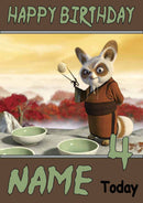THEME INSPIRED Kids Adult Personalised Birthday Card Kung Fu Panda Birthday Card 3