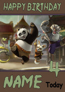 THEME INSPIRED Kids Adult Personalised Birthday Card Kung Fu Panda Birthday Card 2