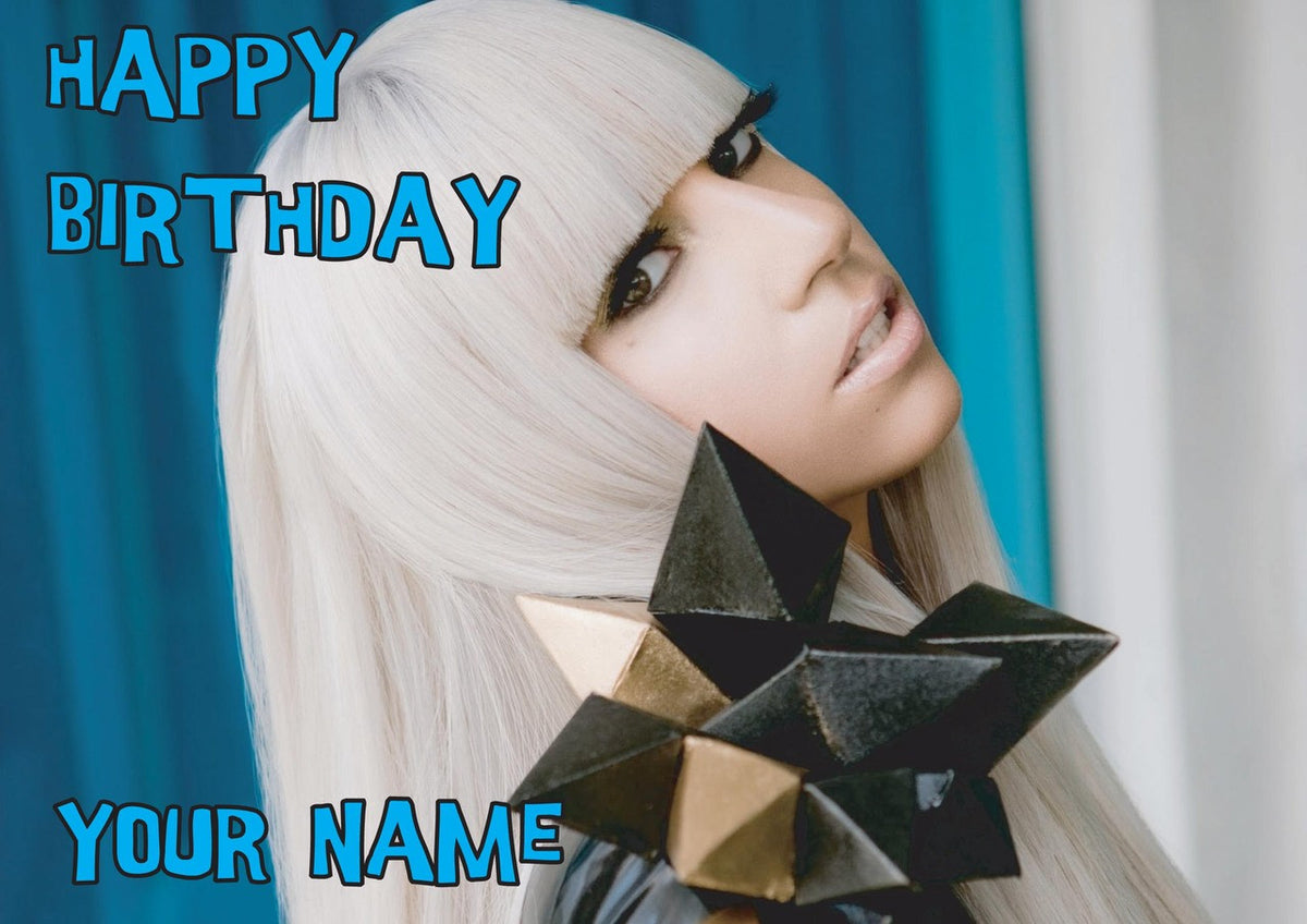 Lady Gaga Music Style Kids Adult FUNNY Birthday Card
