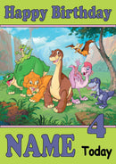 THEME INSPIRED Kids Adult Personalised Birthday Card Land Before Time Birthday Card