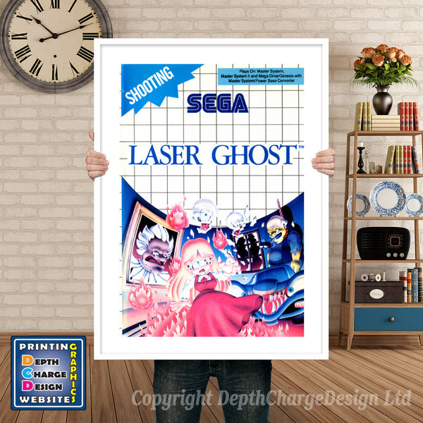 Laser Ghost Inspired Retro Gaming Poster