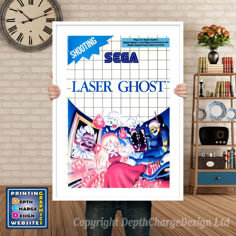 Laser Ghost Inspired Retro Gaming Poster A4 A3 A2 Or A1