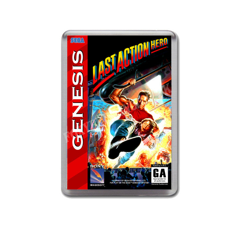 Last Action Hero Game Style Inspired Sega Megadrive Retro Video Gaming Magnet