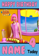 THEME INSPIRED Kids Adult Personalised Birthday Card Lazy Town Birthday Card 2