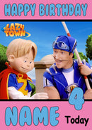 THEME INSPIRED Kids Adult Personalised Birthday Card Lazy Town Birthday Card 3