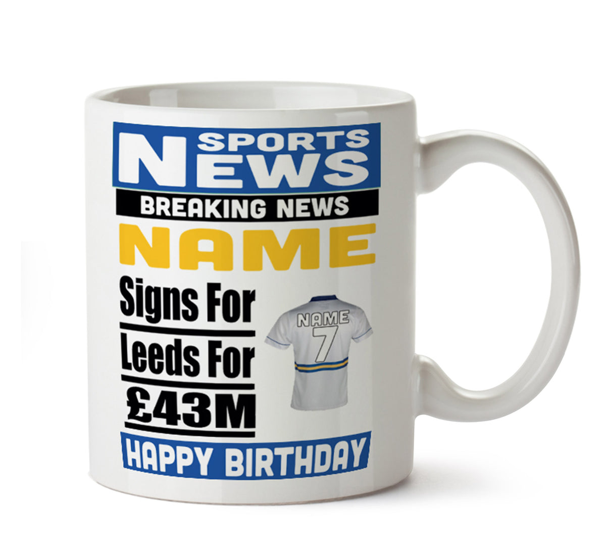 Personalised SIGNS FOR Leeds Football Mug Personalised Birthday Mug – printed mug product image 1