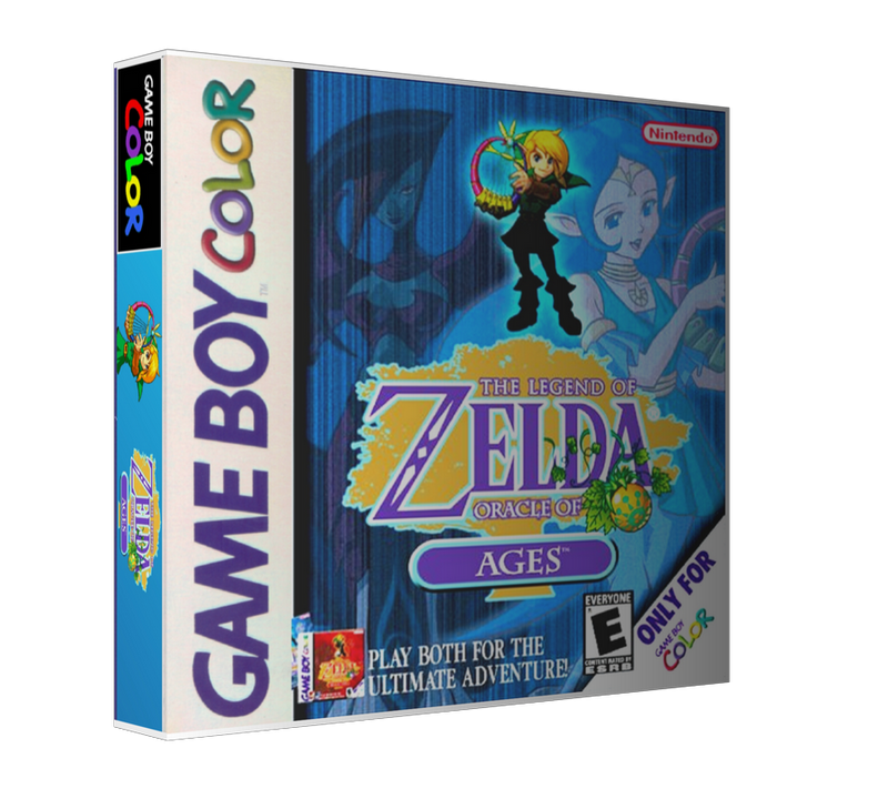 Gameboy Color Legend Of Zelda Oracle Of Ages Game Cover To Fit A UGC Style Replacement Game Case